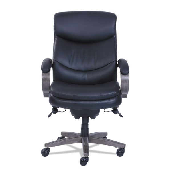 Woodbury High-Back Executive Chair, Supports Up To 300 Lb, 20.25" To 23.25" Seat Height, Black Seat/back, Weathered Gray Base - Image 2