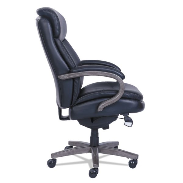 Woodbury High-Back Executive Chair, Supports Up To 300 Lb, 20.25" To 23.25" Seat Height, Black Seat/back, Weathered Gray Base - Image 3