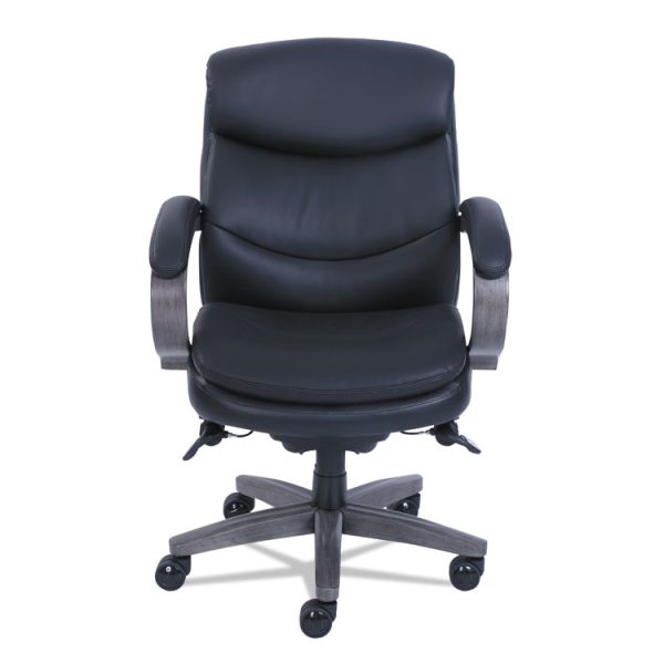 Woodbury Mid-Back Executive Chair, Supports Up To 300 Lb, 18.75" To 21.75" Seat Height, Black Seat/back, Weathered Gray Base - Image 2