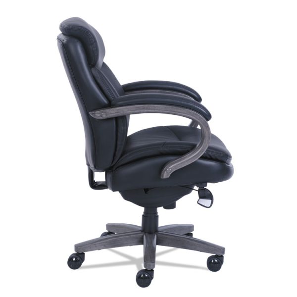 Woodbury Mid-Back Executive Chair, Supports Up To 300 Lb, 18.75" To 21.75" Seat Height, Black Seat/back, Weathered Gray Base - Image 3