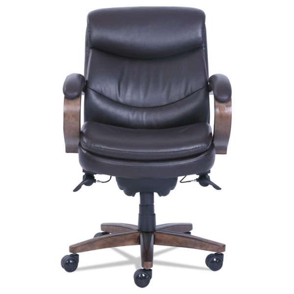 Woodbury Mid-Back Executive Chair, Supports Up To 300 Lb, 18.75" To 21.75" Seat Height, Brown Seat/back, Weathered Sand Base - Image 2