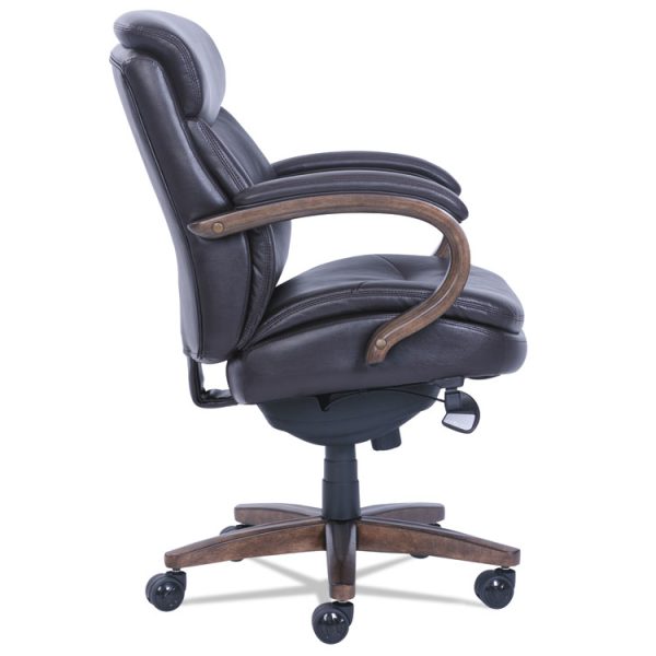 Woodbury Mid-Back Executive Chair, Supports Up To 300 Lb, 18.75" To 21.75" Seat Height, Brown Seat/back, Weathered Sand Base - Image 3