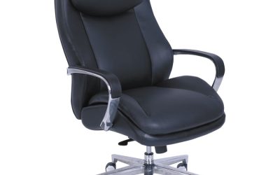Commercial 2000 Big/tall Executive Chair, Supports Up To 400 Lb, 20.5″ To 23.5″ Seat Height, Black Seat/back, Silver Base
