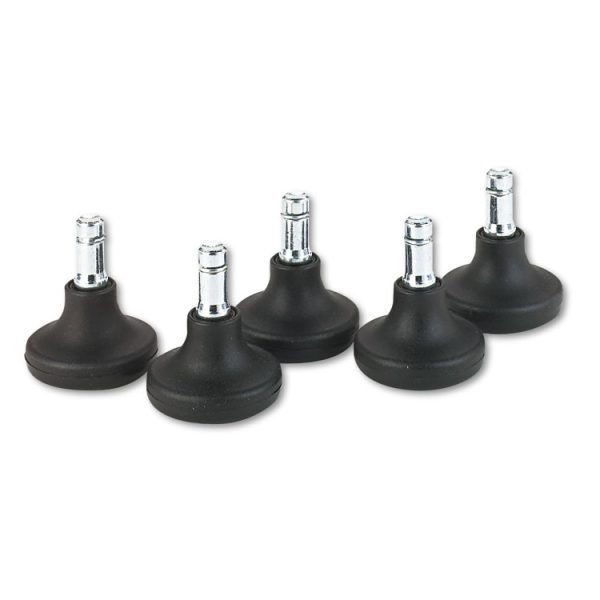 Low Profile Bell Glides, Grip Ring Type B Stem, 2" x 1.38" Glide, Matte Black, 5/Set - Image 2