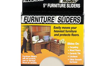Mighty Mighty Movers Reusable Furniture Sliders, Round, 5″ Diameter, Beige, 4/Pack