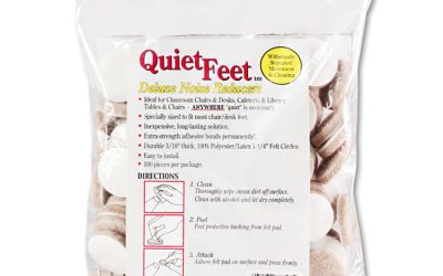 Quiet Feet Deluxe Noise Reducers, 1.25″ Dia, Circular, Beige, 100/pack