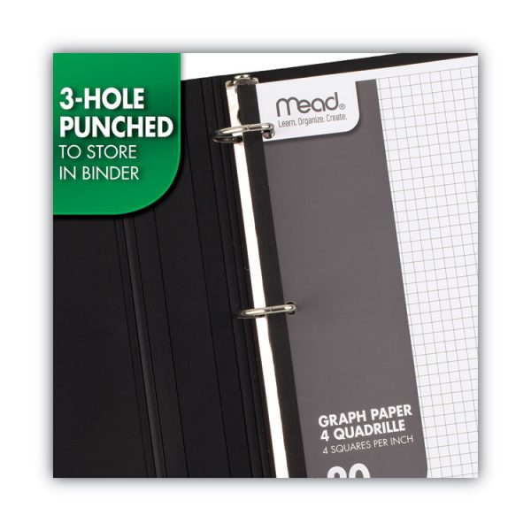 Graph Paper Tablet, 3-Hole, 8.5 X 11, Quadrille: 4 Sq/in, 20 Sheets/pad, 12 Pads/pack - Image 5