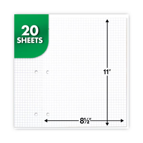 Graph Paper Tablet, 3-Hole, 8.5 X 11, Quadrille: 4 Sq/in, 20 Sheets/pad, 12 Pads/pack - Image 3