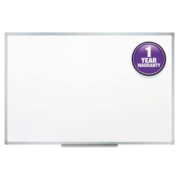 Dry Erase Board with Aluminum Frame, 36 x 24, Melamine White Surface, Silver Aluminum Frame - Image 2