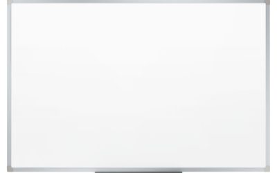 Dry Erase Board with Aluminum Frame, 36 x 24, Melamine White Surface, Silver Aluminum Frame