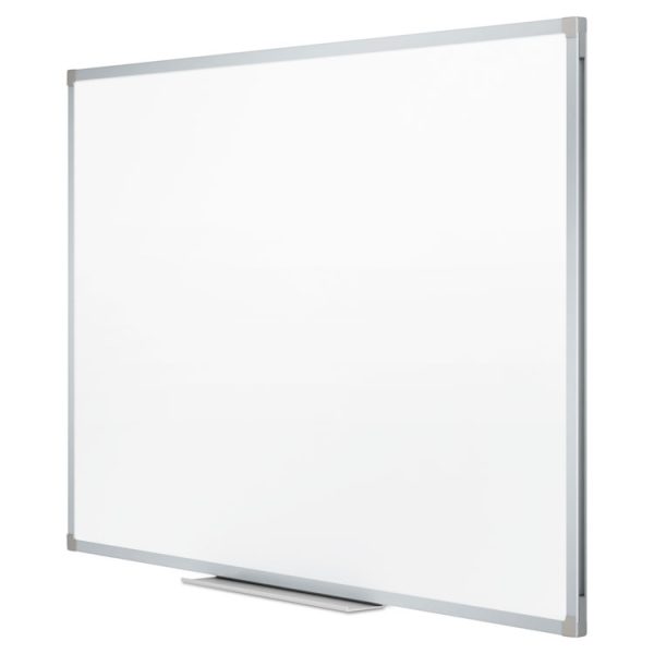 Dry Erase Board with Aluminum Frame, 72 x 48, Melamine White Surface, Silver Aluminum Frame - Image 4
