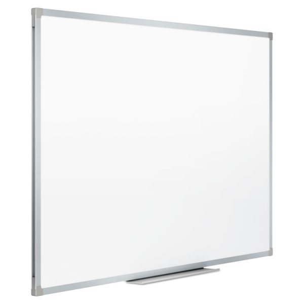 Dry Erase Board with Aluminum Frame, 72 x 48, Melamine White Surface, Silver Aluminum Frame - Image 3