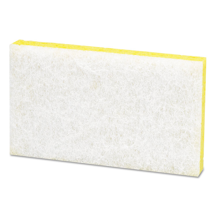 Light-Duty Scrubbing Sponge, #63, 3.6 X 6.1, 0.7" Thick, Yellow/white, 20/carton - Image 3