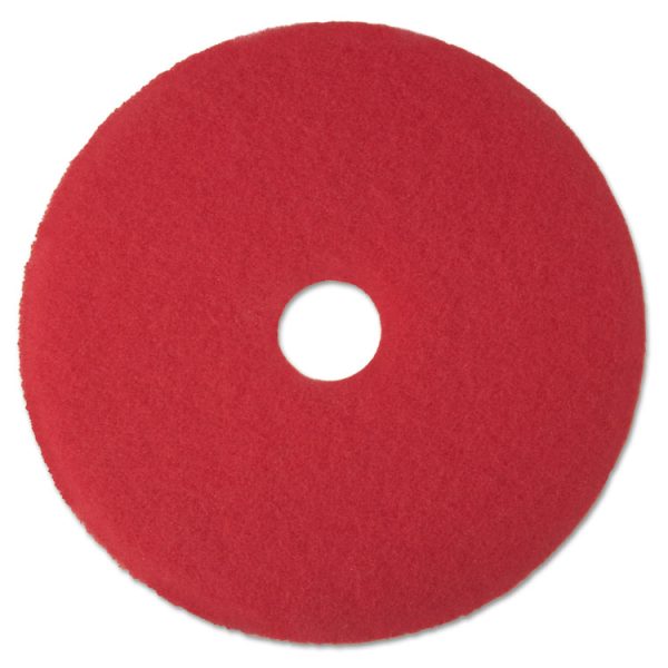 Low-Speed Buffer Floor Pads 5100, 12" Diameter, Red, 5/carton