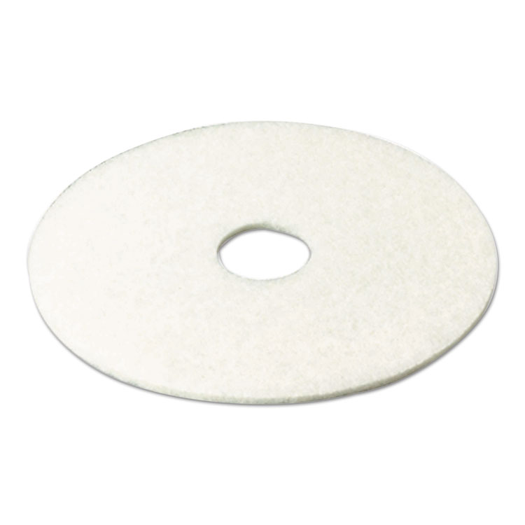 Low-Speed Super Polishing Floor Pads 4100, 13" Diameter, White, 5/carton - Image 2