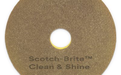 Clean And Shine Pad, 20″ Diameter, Brown/yellow, 5/carton