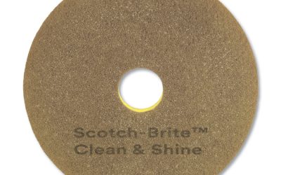 Clean And Shine Pad, 17″ Diameter, Brown/yellow, 5/carton
