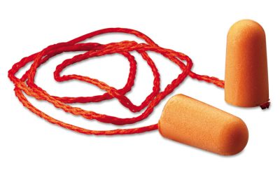 Foam Single-Use Earplugs, Corded, 29nrr, Orange, 100 Pairs