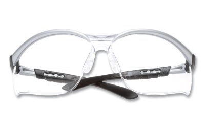BX Molded-In Diopter Safety Glasses, 2.5+ Diopter Strength, Silver/Black Frame, Clear Lens