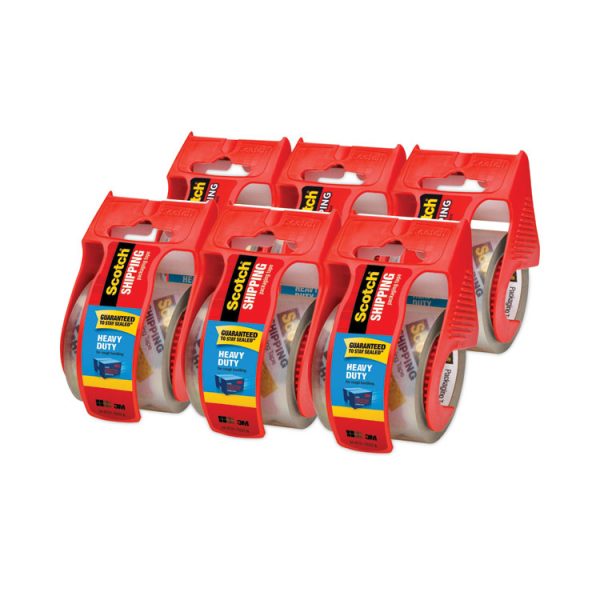 3850 Heavy-Duty Packaging Tape With Dispenser, 1.5" Core, 1.88" X 66.66 Ft, Clear, 6/pack - Image 2