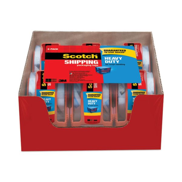 3850 Heavy-Duty Packaging Tape With Dispenser, 1.5" Core, 1.88" X 66.66 Ft, Clear, 6/pack