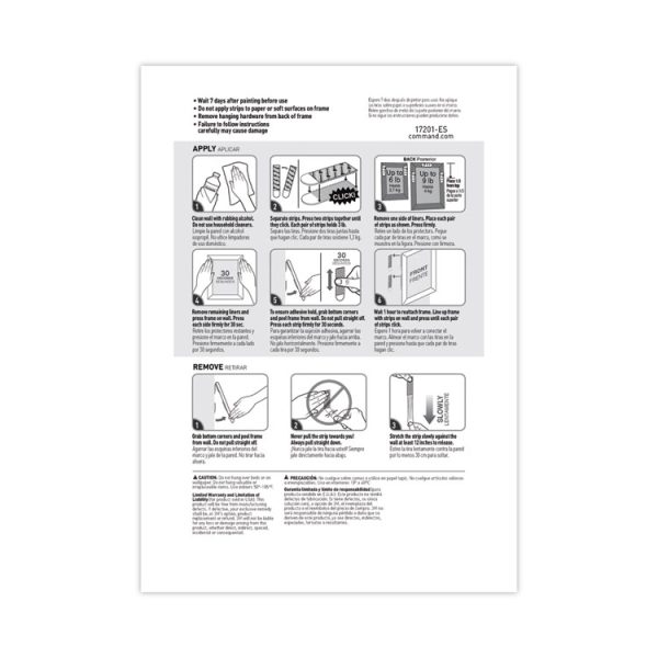 Picture Hanging Strips, Cabinet Pack, Removable, Holds Up To 6 Lbs Per Pair, 0.75 X 2.75, White, 4/set, 50 Sets/carton - Image 9