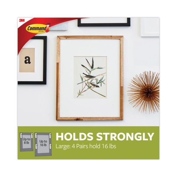 Picture Hanging Strips, Value Pack, Large, Removable, Holds Up To 16 Lbs, 0.75 X 3.65, White, 120 Pairs/pack - Image 4