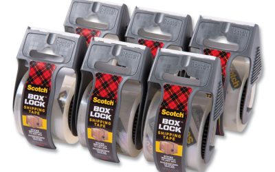 Box Lock Shipping Packaging Tape, 1.5″ Core With Dispenser, 1.88″ X 22.2 Yds, Clear, 6/pack