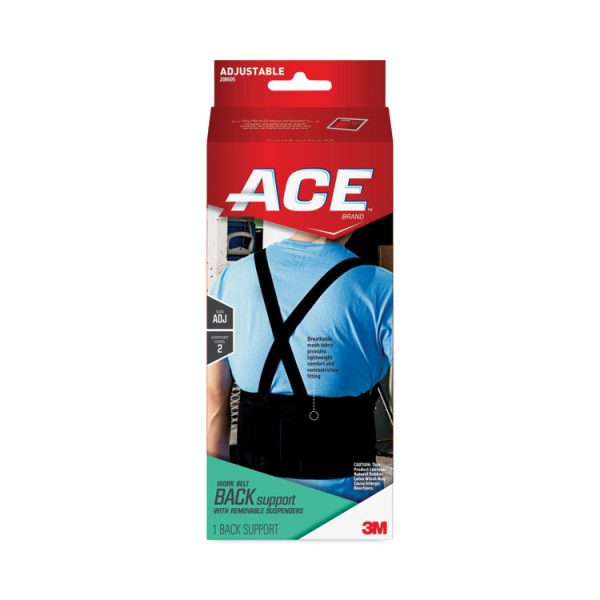 Work Belt With Removable Suspenders, One Size Fits All, Up To 48" Waist Size, Black - Image 2