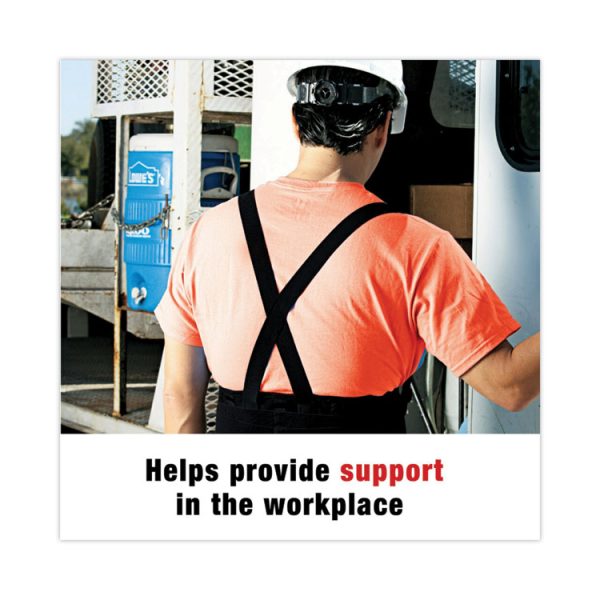 Work Belt With Removable Suspenders, One Size Fits All, Up To 48" Waist Size, Black - Image 3