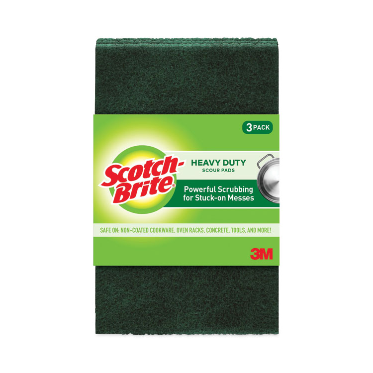 Heavy-Duty Scour Pad, 3.8 X 6, Green, 10/carton - Image 2
