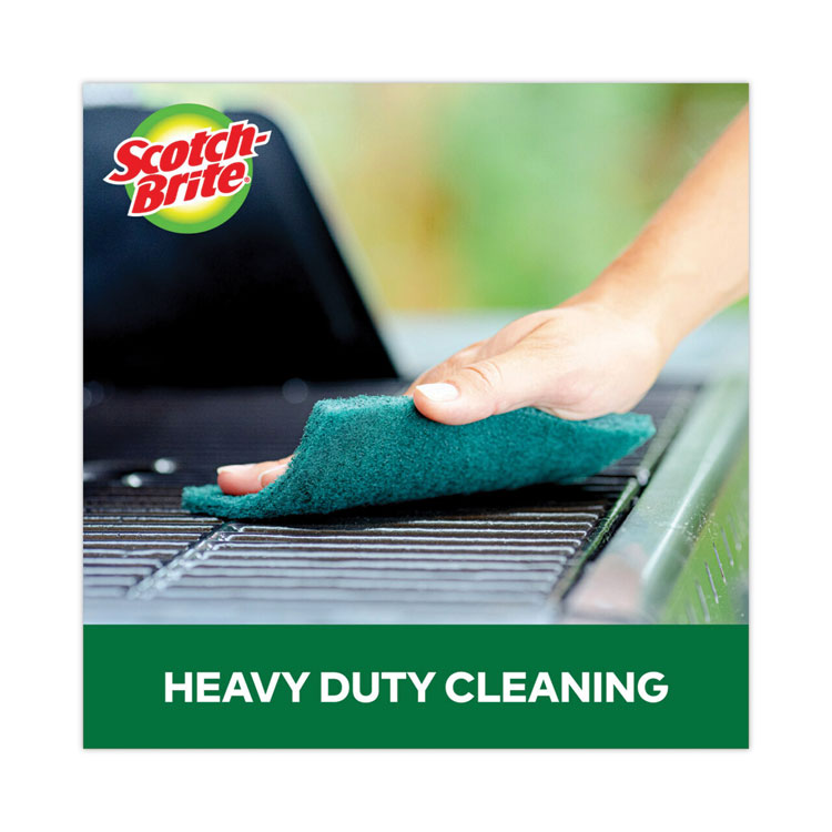 Heavy-Duty Scour Pad, 3.8 X 6, Green, 10/carton - Image 7