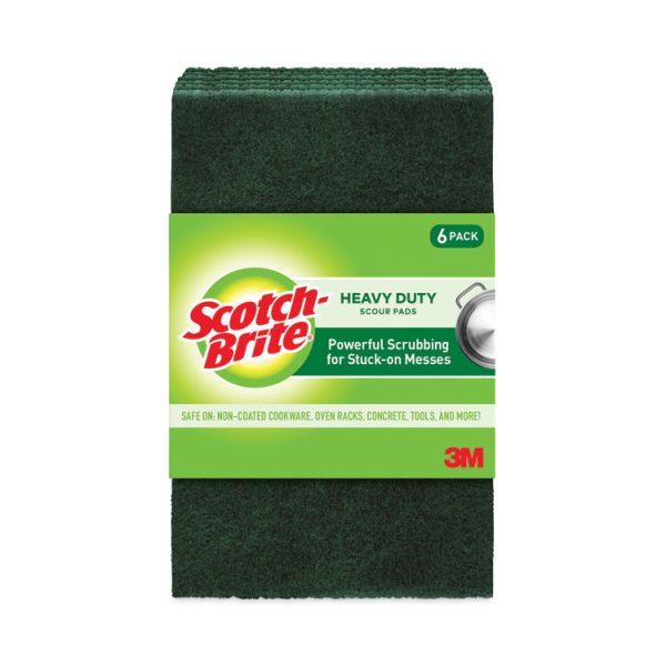 Heavy-Duty Scouring Pad, 3.8 X 6, Green, 5/carton - Image 2
