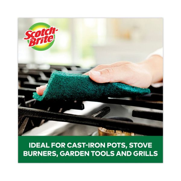 Heavy-Duty Scouring Pad, 3.8 X 6, Green, 5/carton - Image 5