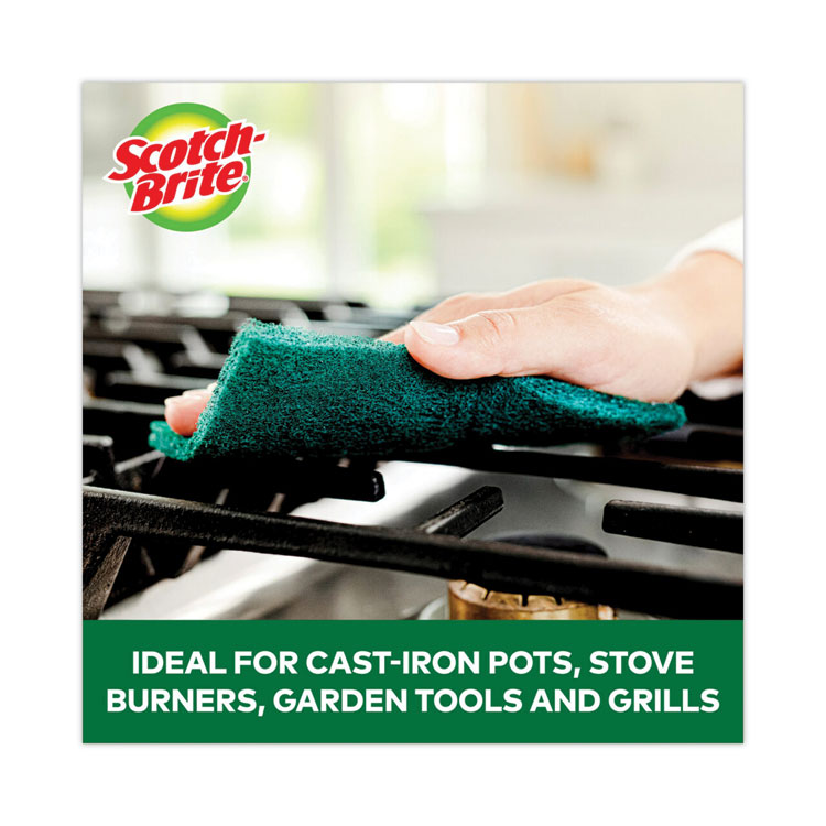 Heavy-Duty Scouring Pad, 3.8 X 6, Green, 5/carton - Image 5