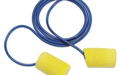 E-A-R Classic Earplugs, Corded, PVC Foam, Yellow, 200 Pairs/Box