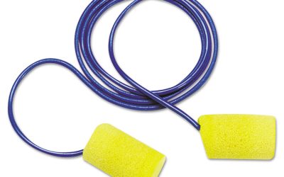E-A-R Classic Foam Earplugs, Metal Detectable, Corded, Poly Bag, 200 Pairs