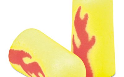 E-A-Rsoft Blasts Earplugs, Cordless, Foam, Yellow Neon/Red Flame, 200 Pairs/Box