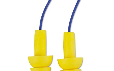 E-A-R UltraFit Reusable Earplugs, Corded, 25 dB NRR, Blue/Yellow, 200 Pairs