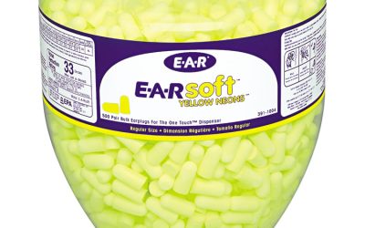 E-A-Rsoft Neon Tapered Earplug Refill, Cordless, Yellow, 500/Box