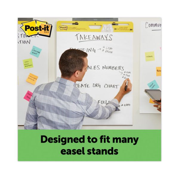 Vertical-Orientation Self-Stick Easel Pads, Green Headband, Unruled, 25 x 30, White, 30 Sheets, 2/Carton - Image 3