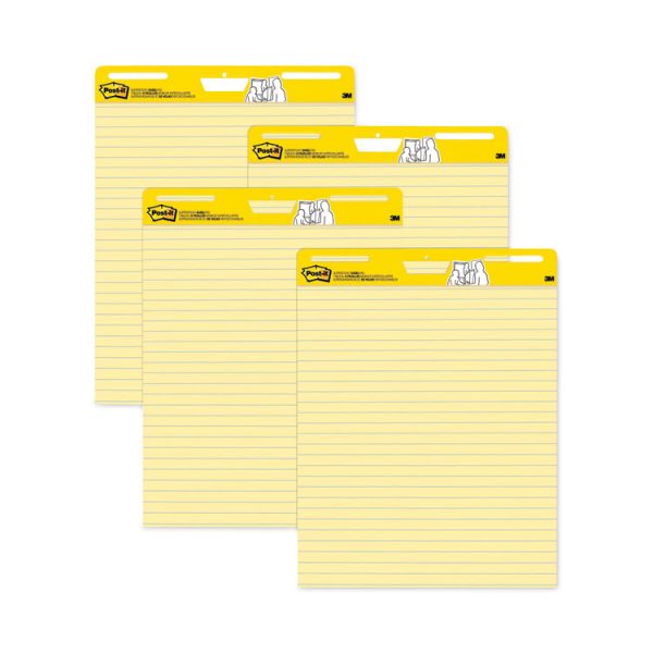 Vertical-Orientation Self-Stick Easel Pad Value Pack, Presentation Format (1.5" Rule), 25 x 30, Yellow, 30 Sheets, 4/Carton - Image 2