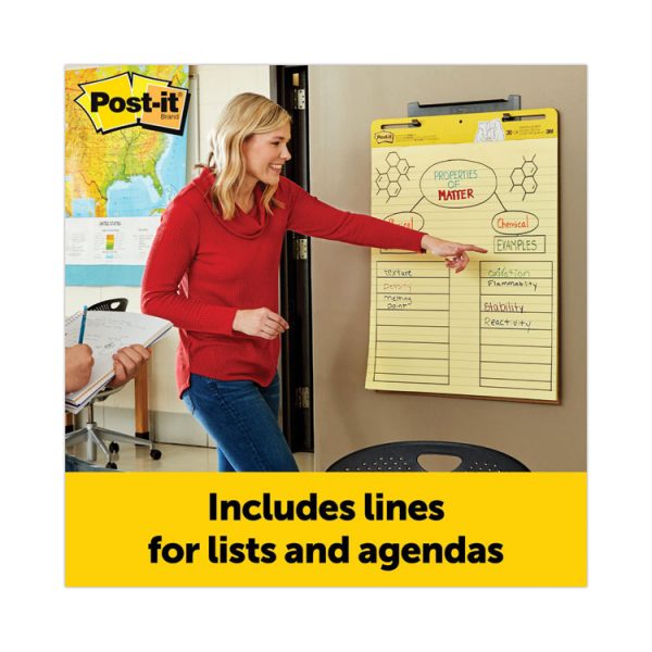 Vertical-Orientation Self-Stick Easel Pad Value Pack, Presentation Format (1.5" Rule), 25 x 30, Yellow, 30 Sheets, 4/Carton - Image 4