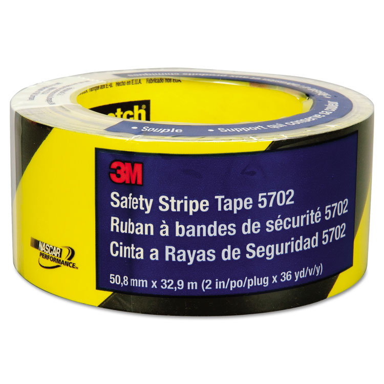 Safety Stripe Tape, 2" X 108 Ft, Black/yellow - Image 2