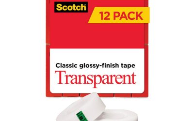 Transparent Tape, 1″ Core, 0.75″ X 83.33 Ft, Transparent, 12/pack