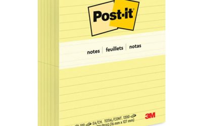 Original Pads in Canary Yellow, Note Ruled, 3″ x 5″, 100 Sheets/Pad, 12 Pads/Pack