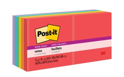 Pads in Playful Primary Collection Colors, 3″ x 3″, 90 Sheets/Pad, 12 Pads/Pack