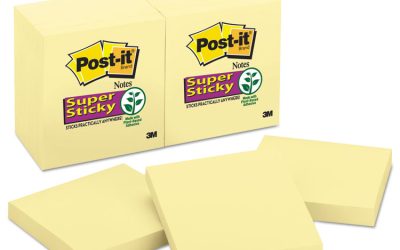 Pads in Canary Yellow, 3″ x 3″, 90 Sheets/Pad, 12 Pads/Pack