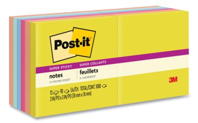 Note Pads in Summer Joy Collection Colors, 3″ x 3″, Summer Joy Collection Colors, 90 Sheets/Pad, 12 Pads/Pack