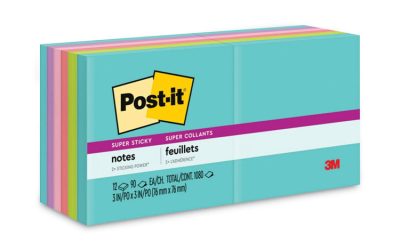 Pads in Supernova Neon Collection Colors, 3″ x 3″, 90 Sheets/Pad, 12 Pads/Pack